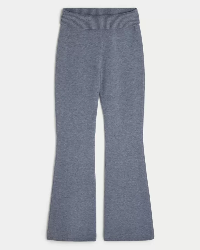 Gilly Hicks Sweater-Knit Foldover Waist Flare Pants,Gilly Hicks Sweater-Knit Foldover Waist Flare Pants
