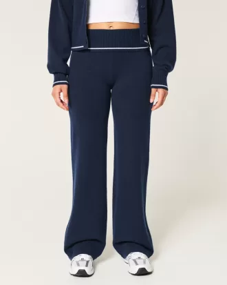 Gilly Hicks Sweater-Knit Foldover Waist Straight Pants,Gilly Hicks Sweater-Knit Foldover Waist Straight Pants