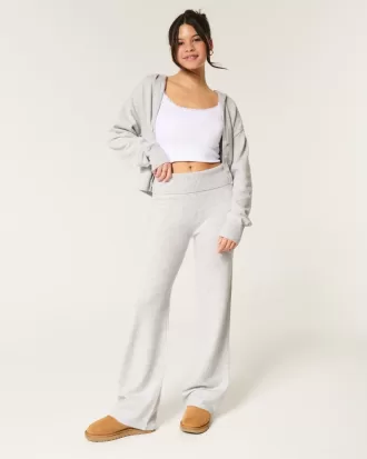 Gilly Hicks Sweater-Knit Foldover Waist Straight Pants,Gilly Hicks Sweater-Knit Foldover Waist Straight Pants