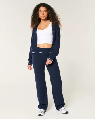 Gilly Hicks Sweater-Knit Foldover Waist Straight Pants,Gilly Hicks Sweater-Knit Foldover Waist Straight Pants