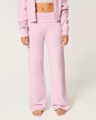 Gilly Hicks Sweater-Knit Straight Pants,Gilly Hicks Sweater-Knit Straight Pants