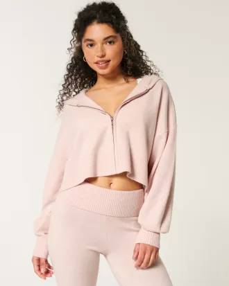 Gilly Hicks Sweater-Knit Zip-Up Hoodie,Gilly Hicks Sweater-Knit Zip-Up Hoodie