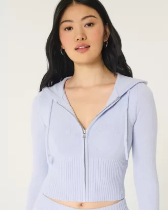 Gilly Hicks Sweater-Knit Zip-Up Hoodie,Gilly Hicks Sweater-Knit Zip-Up Hoodie