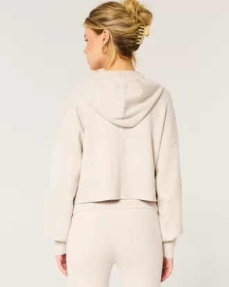 Gilly Hicks Sweater-Knit Zip-Up Hoodie,Gilly Hicks Sweater-Knit Zip-Up Hoodie