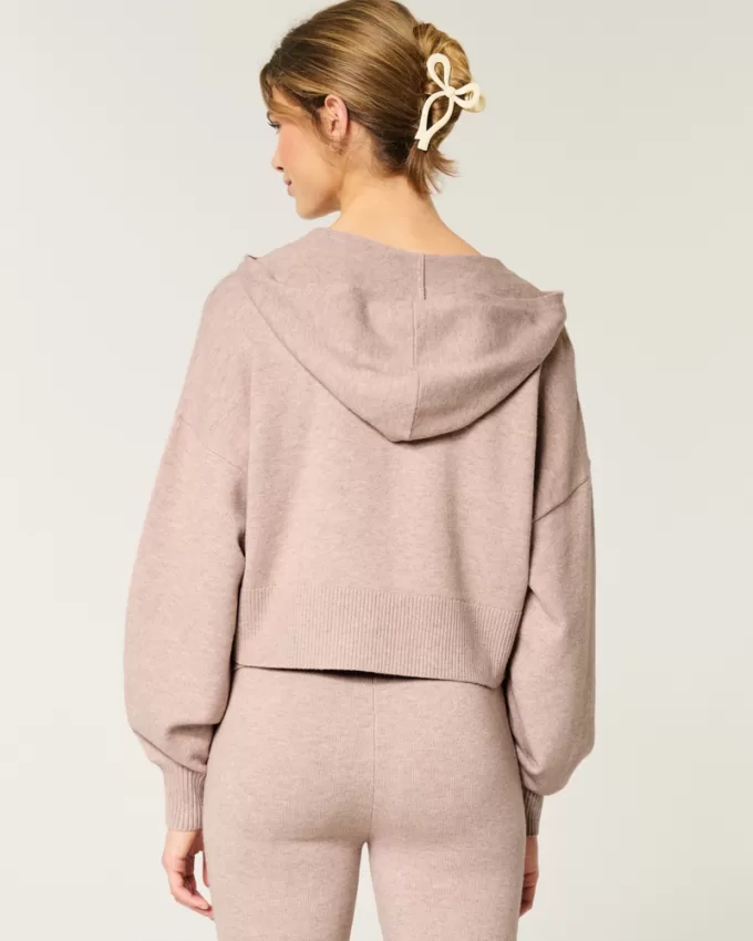 Gilly Hicks Sweater-Knit Zip-Up Hoodie,Gilly Hicks Sweater-Knit Zip-Up Hoodie