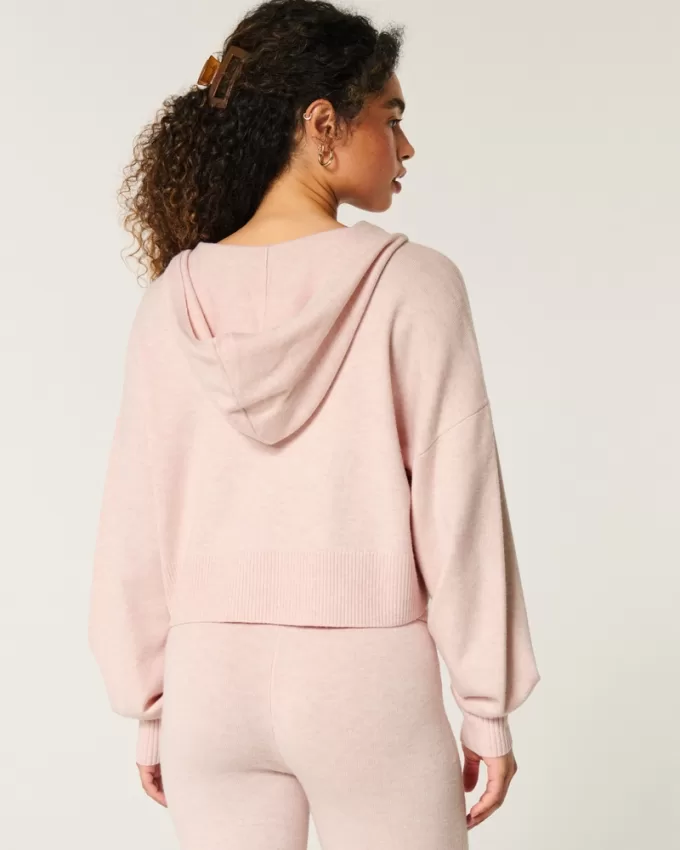 Gilly Hicks Sweater-Knit Zip-Up Hoodie,Gilly Hicks Sweater-Knit Zip-Up Hoodie