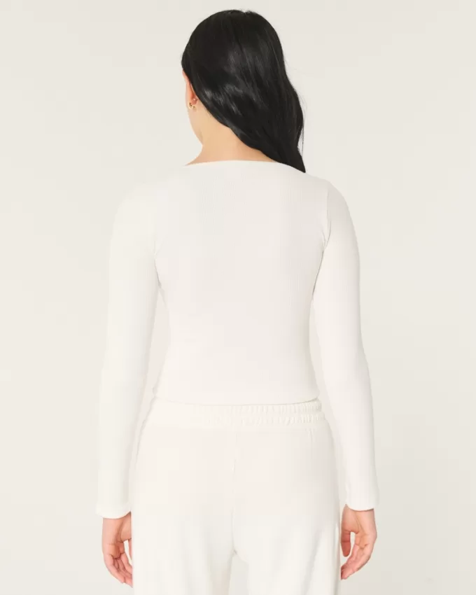 Gilly Hicks Waffle Wide-Neck Top,Gilly Hicks Waffle Wide-Neck Top Gilly Hicks Waffle Wide-Neck Top,Gilly Hicks Waffle Wide-Neck Top