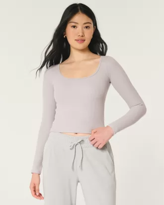 Gilly Hicks Waffle Wide-Neck Top,Gilly Hicks Waffle Wide-Neck Top Gilly Hicks Waffle Wide-Neck Top,Gilly Hicks Waffle Wide-Neck Top