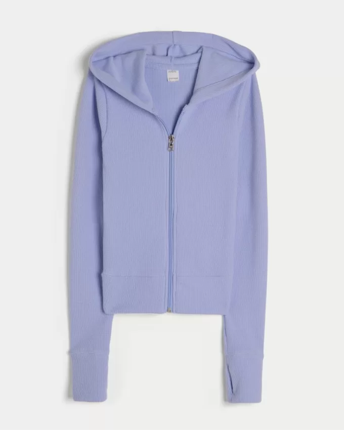 Gilly Hicks Waffle Zip-Up Hoodie,Gilly Hicks Waffle Zip-Up Hoodie