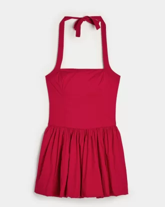 Halter Mini Bubble Skort Dress,Halter Mini Bubble Skort Dress