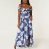 High-Low Hem Twist-Bust Midi Dress,High-Low Hem Twist-Bust Midi Dress