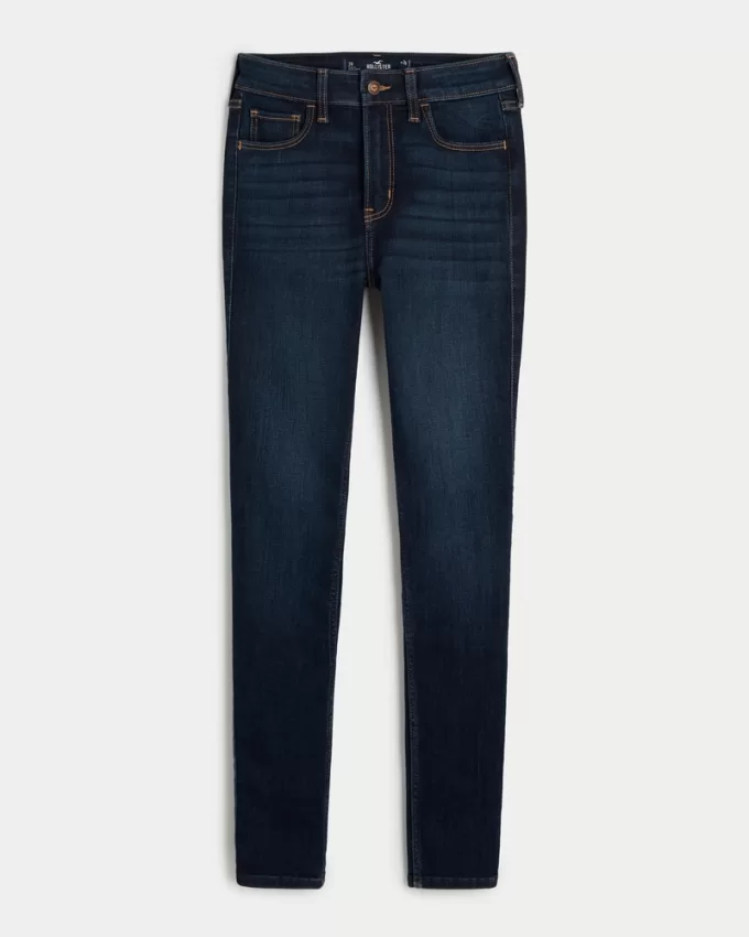 High-Rise Dark Wash Super Skinny Jeans,High-Rise Dark Wash Super Skinny Jeans