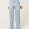 High-Rise Distressed Light Wash Straight Jeans,High-Rise Distressed Light Wash Straight Jeans