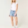 High-Rise Light Wash Relaxed Denim Shorts 5″,High-Rise Light Wash Relaxed Denim Shorts 5″