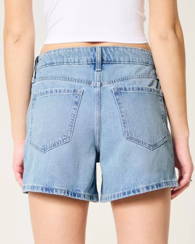 High-Rise Light Wash Relaxed Denim Shorts 5″,High-Rise Light Wash Relaxed Denim Shorts 5″