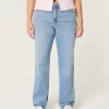 High-Rise Light Wash Straight Jeans,High-Rise Light Wash Straight Jeans