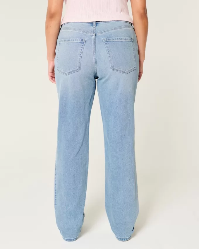 High-Rise Light Wash Straight Jeans,High-Rise Light Wash Straight Jeans