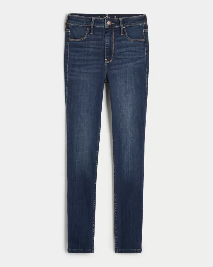 High-Rise Medium Wash Jean Leggings,High-Rise Medium Wash Jean Leggings