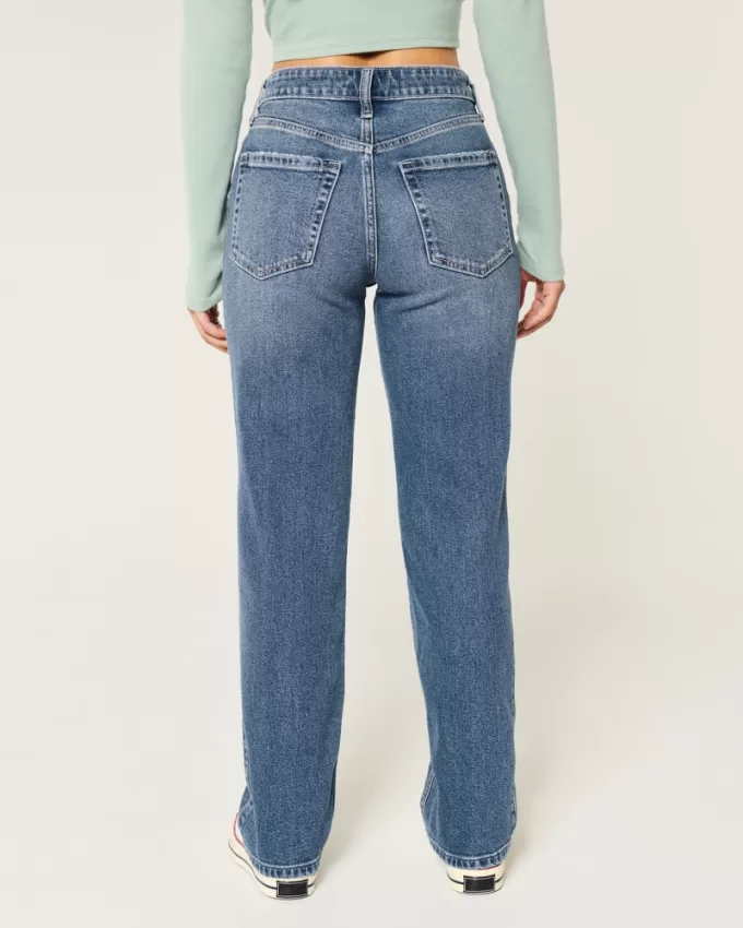 High-Rise Medium Wash Straight Jeans,High-Rise Medium Wash Straight Jeans