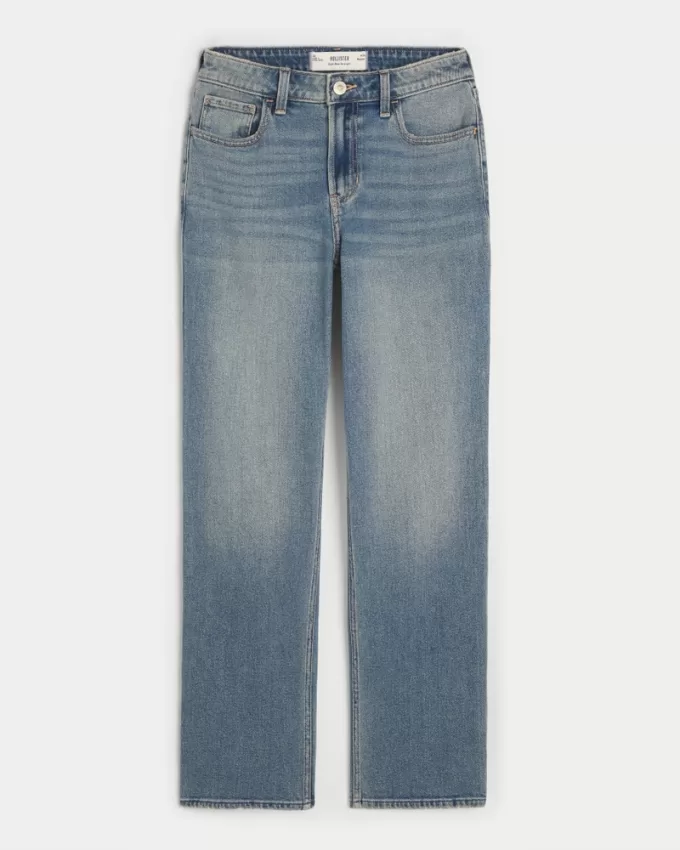 High-Rise Medium Wash Straight Jeans,High-Rise Medium Wash Straight Jeans