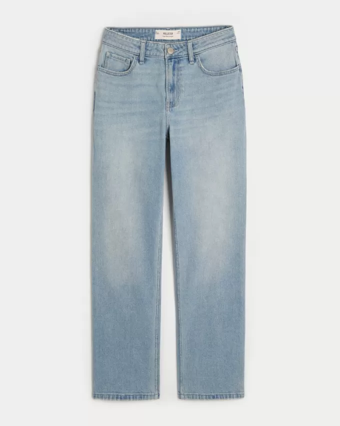 High-Rise Medium Wash Straight Jeans,High-Rise Medium Wash Straight Jeans