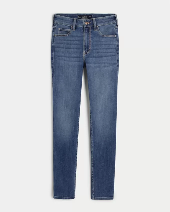 High-Rise Medium Wash Super Skinny Jeans,High-Rise Medium Wash Super Skinny Jeans