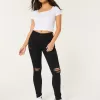 High-Rise Ripped Black Super Skinny Jeans,High-Rise Ripped Black Super Skinny Jeans