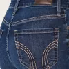 High-Rise Ripped Dark Wash Flare Jeans,High-Rise Ripped Dark Wash Flare Jeans