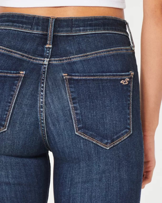 High-Rise Ripped Dark Wash Jean Leggings,High-Rise Ripped Dark Wash Jean Leggings