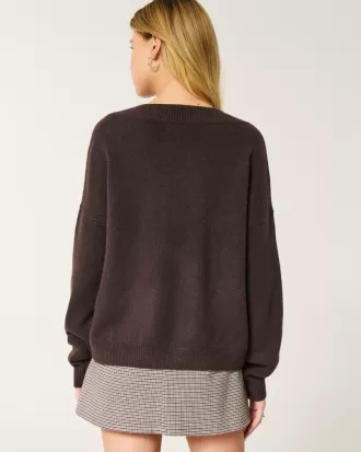 Hollister Comfy Cloud Oversized V-Neck Sweater,Hollister Comfy Cloud Oversized V-Neck Sweater