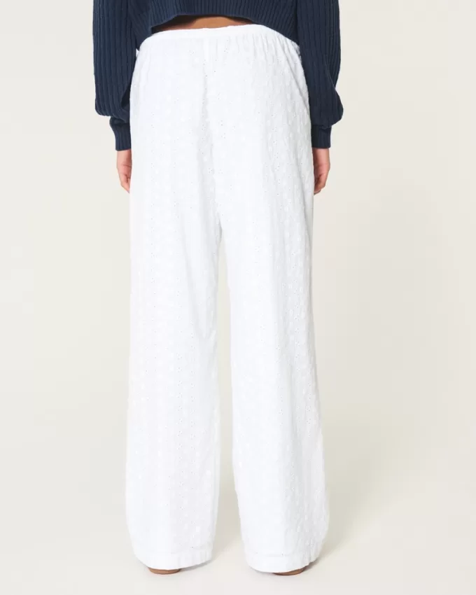 Hollister Ella Eyelet Wide-Leg Pants,Hollister Ella Eyelet Wide-Leg Pants