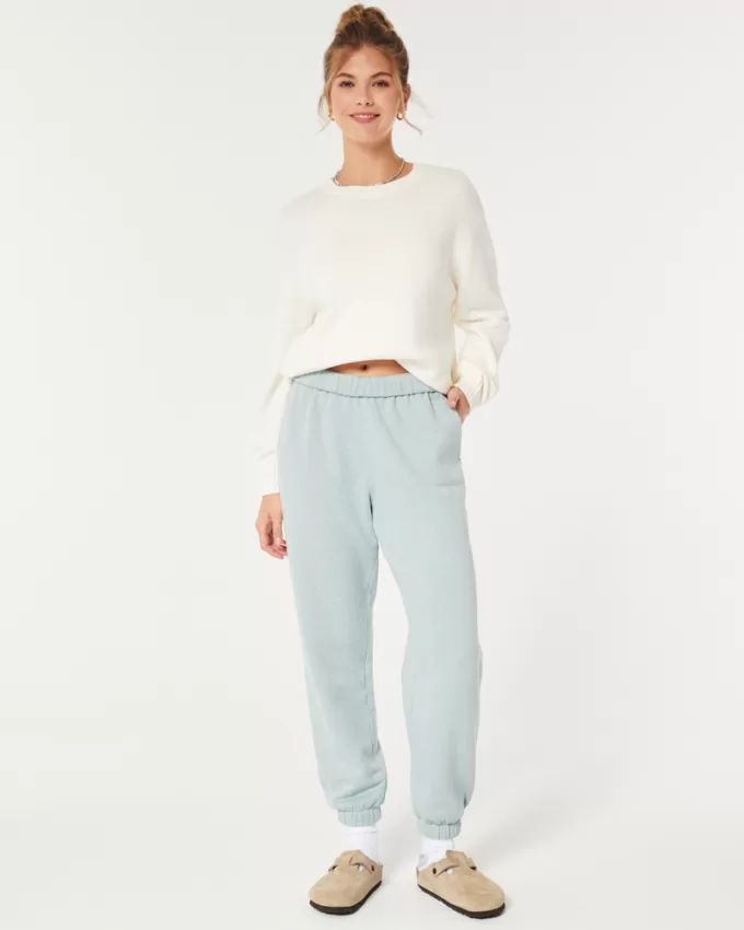 Hollister Feel Good Fleece Dad Joggers,Hollister Feel Good Fleece Dad Joggers