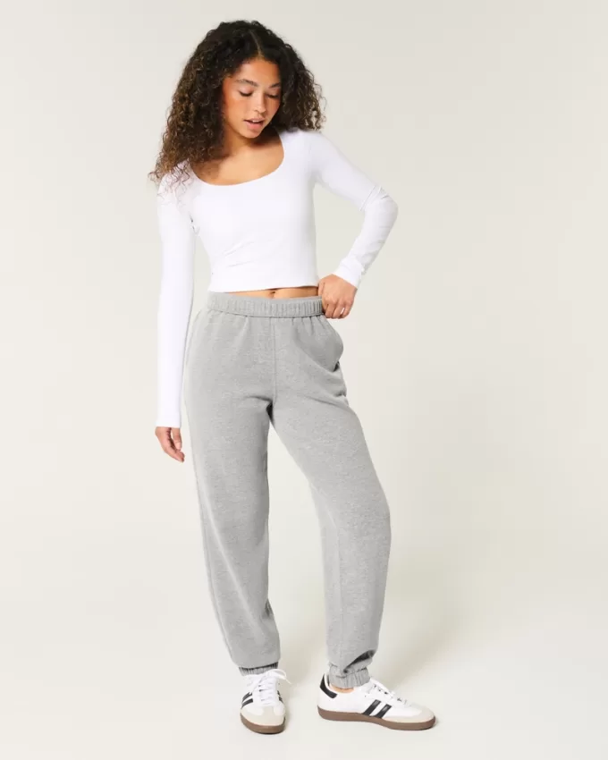 Hollister Feel Good Fleece Dad Joggers,Hollister Feel Good Fleece Dad Joggers