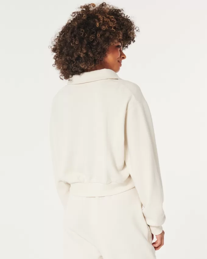 Hollister Feel Good Fleece Mini Half-Zip Sweatshirt,Hollister Feel Good Fleece Mini Half-Zip Sweatshirt