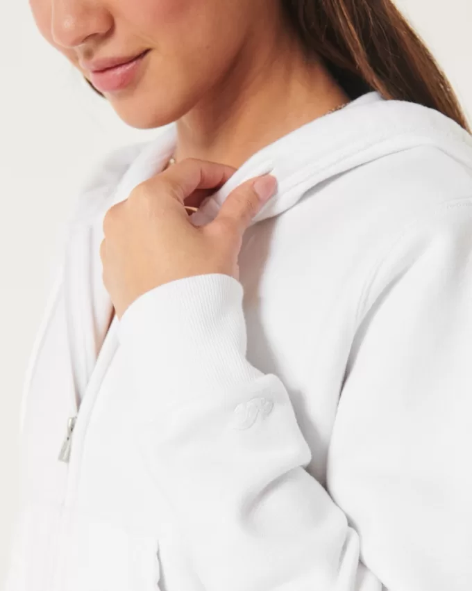Hollister Feel Good Fleece Mini Zip-Up Hoodie,Hollister Feel Good Fleece Mini Zip-Up Hoodie