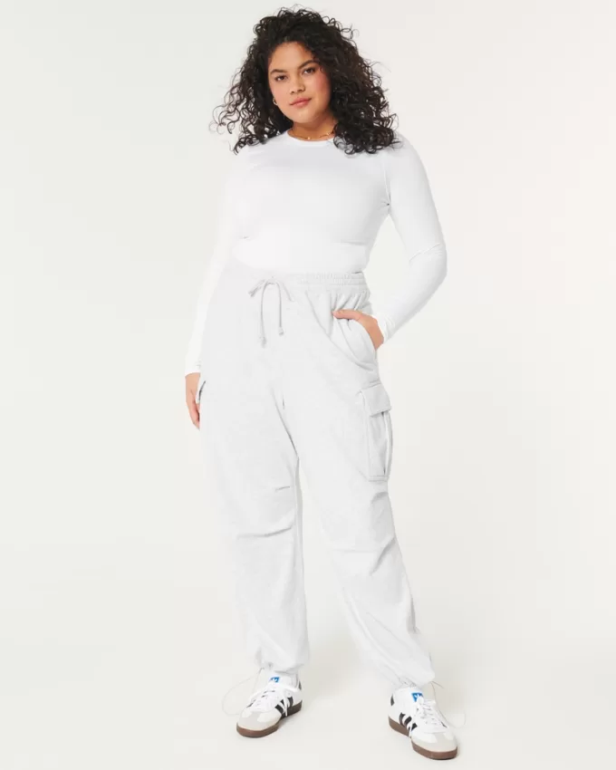 Hollister Feel Good Fleece Parachute Cargo Pants,Hollister Feel Good Fleece Parachute Cargo Pants
