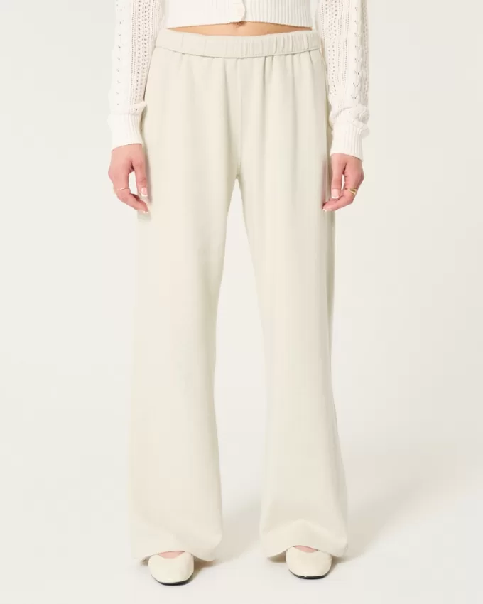Hollister Feel Good Fleece Wide-Leg Pants,Hollister Feel Good Fleece Wide-Leg Pants