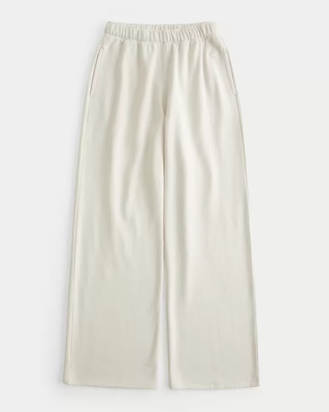 Hollister Feel Good Fleece Wide-Leg Pants,Hollister Feel Good Fleece Wide-Leg Pants
