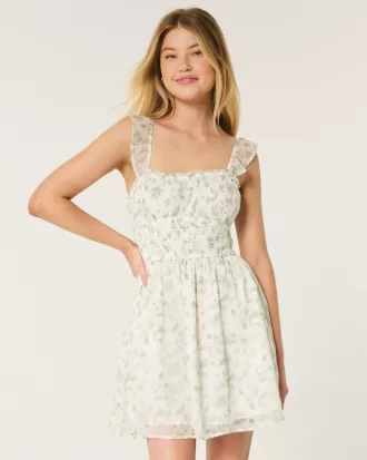 Hollister Saidie Chiffon Flutter Sleeve Mini Dress,Hollister Saidie Chiffon Flutter Sleeve Mini Dress