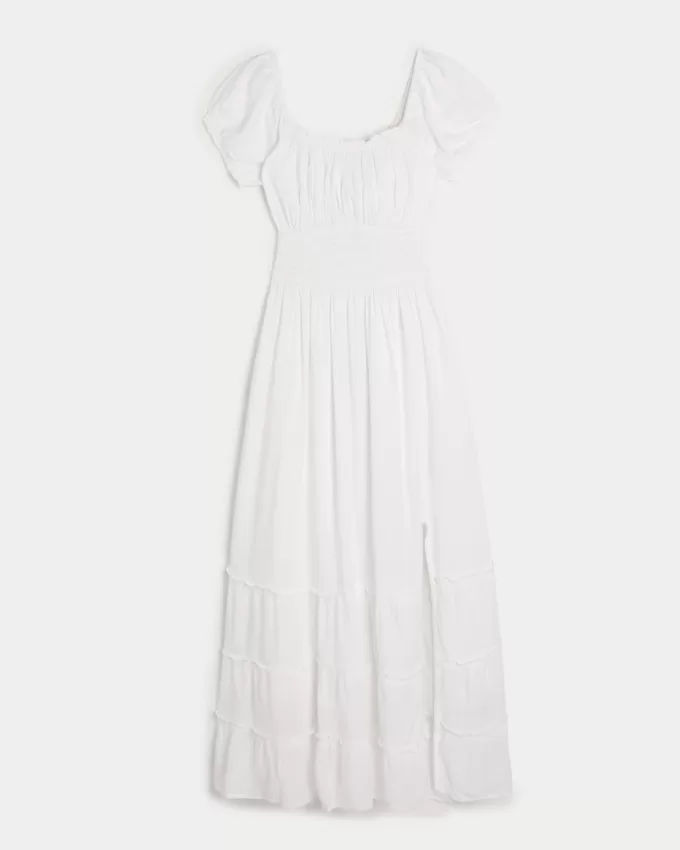 Hollister Saidie Short-Sleeve Tie-Back Midi Dress,Hollister Saidie Short-Sleeve Tie-Back Midi Dress