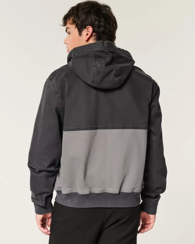 Hooded Zip-Up Workwear Jacket,Hooded Zip-Up Workwear Jacket