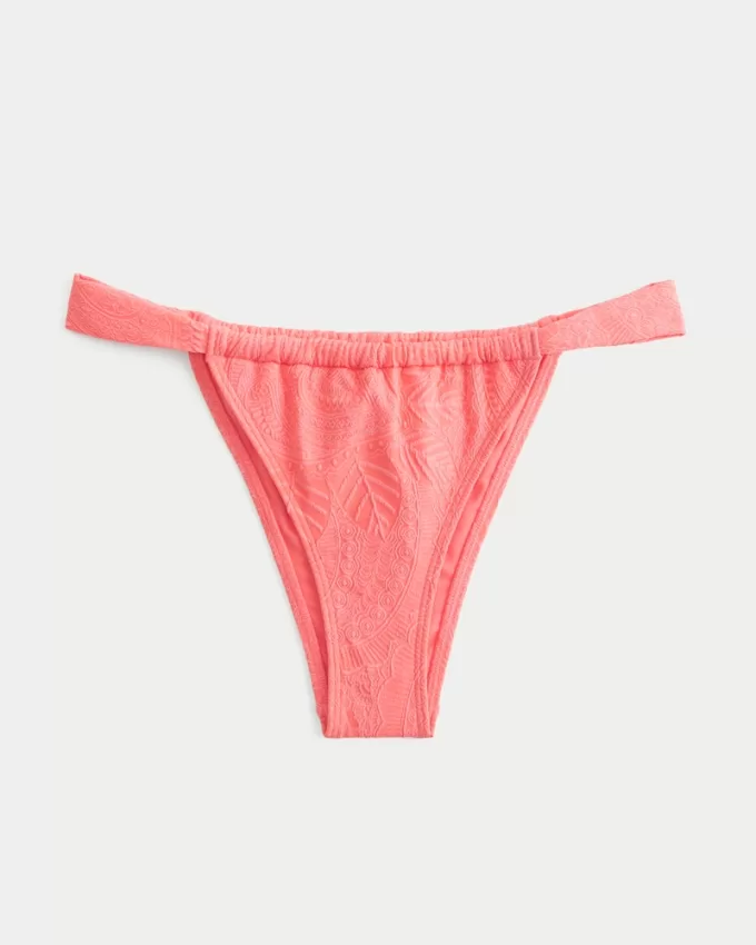 Jacquard Skinny Strap Cheekiest Bikini Bottom,Jacquard Skinny Strap Cheekiest Bikini Bottom