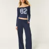 Lace Trim Off-the-Shoulder Number Graphic Tee,Lace Trim Off-the-Shoulder Number Graphic Tee