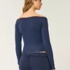 Lace Trim Off-the-Shoulder Number Graphic Tee,Lace Trim Off-the-Shoulder Number Graphic Tee
