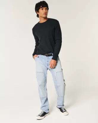 Light Wash Loose Carpenter Jeans,Light Wash Loose Carpenter Jeans