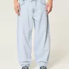 Light Wash Shoelace Baggy Skater Jeans,Light Wash Shoelace Baggy Skater Jeans