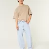 Light Wash Shoelace Baggy Skater Jeans,Light Wash Shoelace Baggy Skater Jeans
