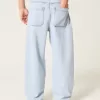 Light Wash Shoelace Baggy Skater Jeans,Light Wash Shoelace Baggy Skater Jeans