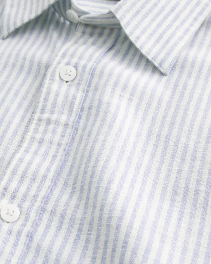 Linen-Blend Button-Through Shirt,Linen-Blend Button-Through Shirt