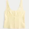 Linen Blend Button-Through Top,Linen Blend Button-Through Top